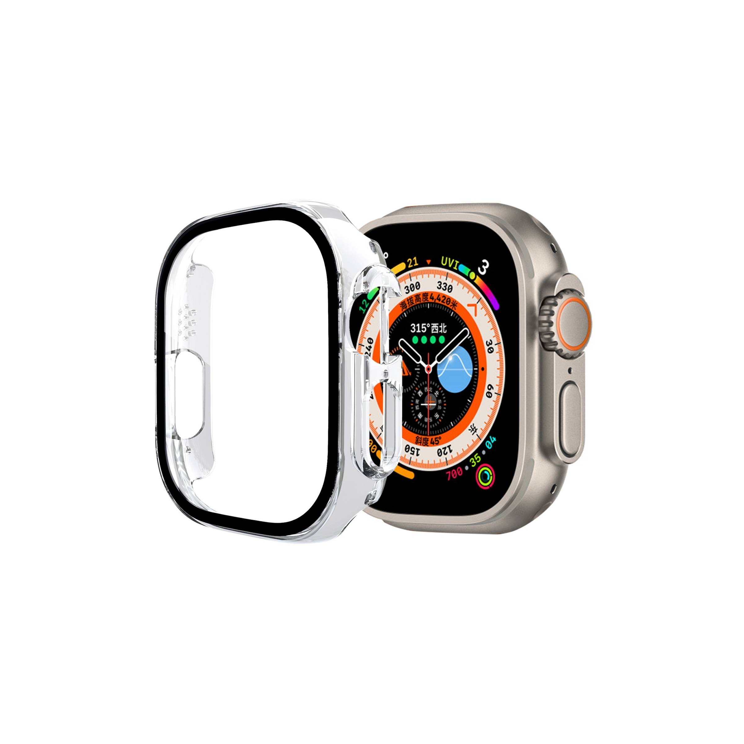 Bilde av Apple Watch Ultra-deksel Og Beskyttelsesglass - 49mm - Gjennomsiktig