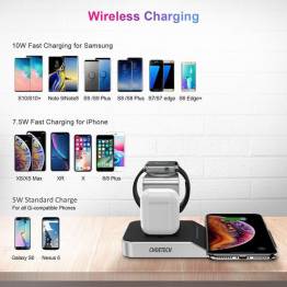  Choetech 4-i-1 10W MFi-lader for iPhone, AirPods og Apple Watch