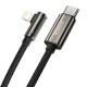 Legendary robust gamer USB-C til Lightning-kabel m vinkel - 2m - Sort