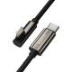 Legendary robust gamer USB-C til Lightning-kabel m vinkel - 2m - Sort