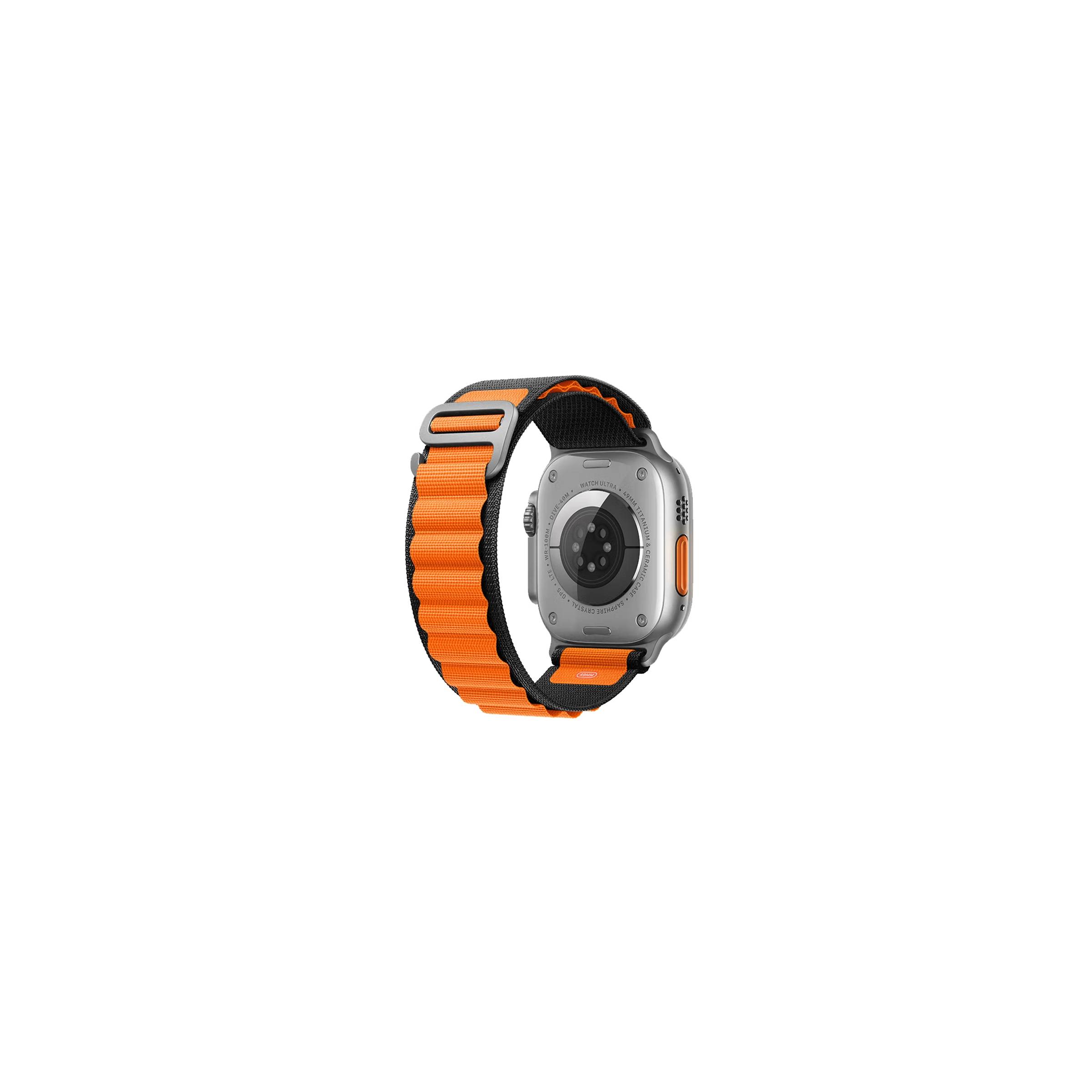 Bilde av Apple Watch Ultra Nylon Loop Strap - Svart/oransje