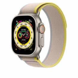  Nylon Loop stropp for Apple Watch Ultra og Watch 44/45mm - Beige/Gul