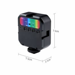  RGB fotolys med batteri og justerbar lysstyrke med fjernkontroll
