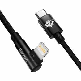  Baseus MVP 2 robust USB-C til Lightning-kabel med vinkel - 1m - Svart