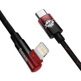  Baseus MVP 2 robust USB-C til Lightning-kabel med vinkel - 1m - Rød
