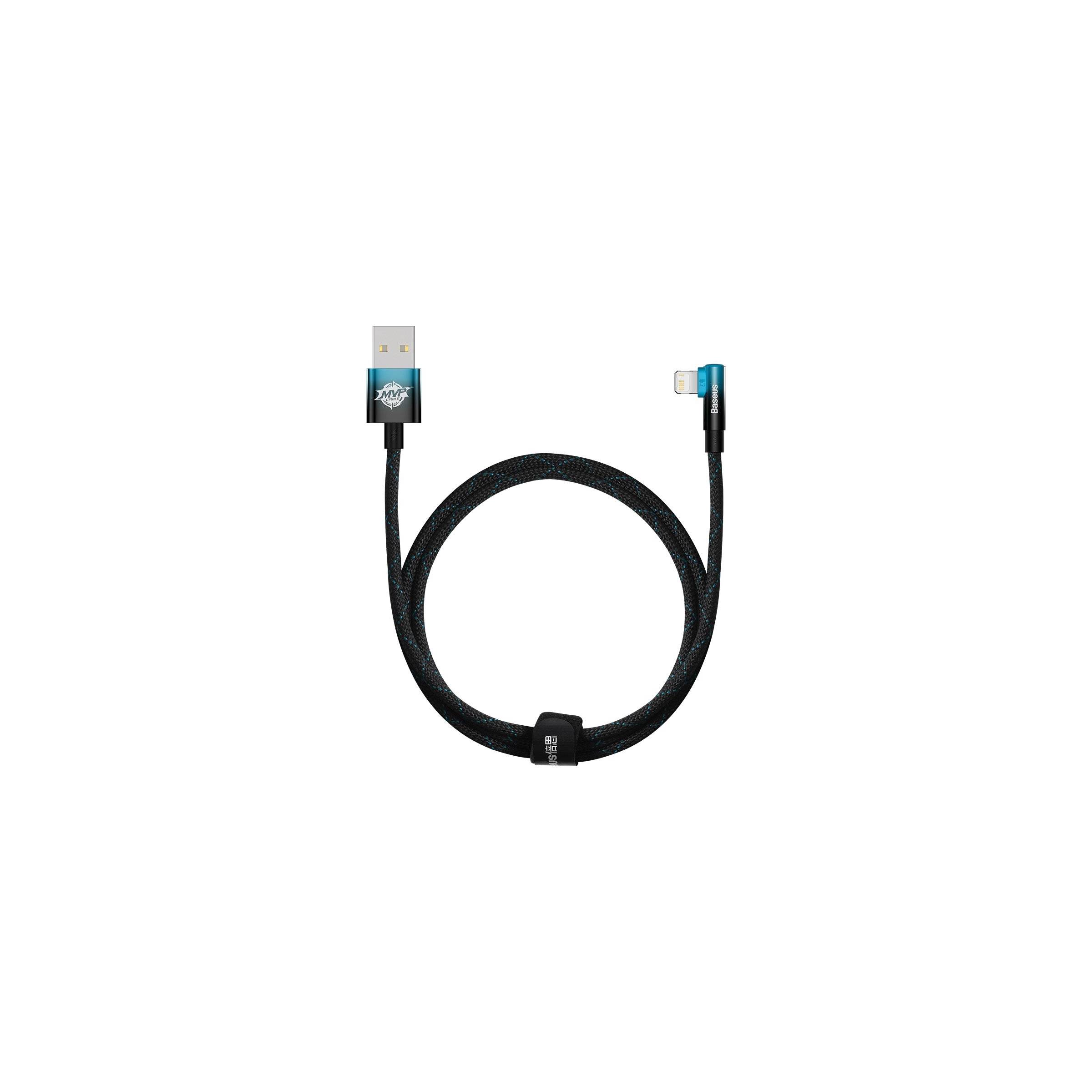 Baseus MVP robust USB til Lightning-kabel med vinkel – 1m – Blå