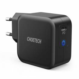 Choetech GaN 60W USB-C PD kompakt hurtiglader m 1,8 m USB-C-kabel