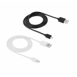 Haweel holdbar USB til Micro USB-kabel i sort eller hvit