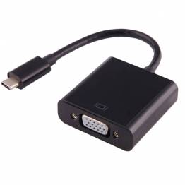 USB-C til VGA-adapter i svart