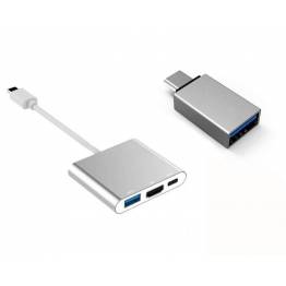 USB-C HDMI-dokk og USB-C til USB-adapter