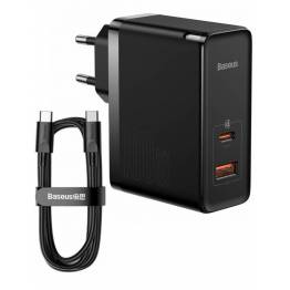 Baseus GaN5 Pro 2-ports USB/USB-C 100W PD Mac-lader - svart