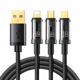 Joyroom multilader kabel USB for Lightning, MicroUSB og USB-C