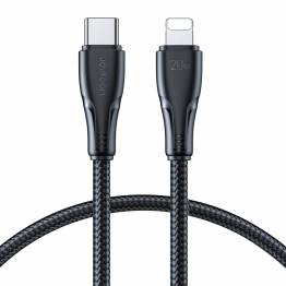 Joyroom USB-C til Lightning-kabel - 25 cm - Svartvevd