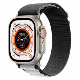  Apple Watch Ultra Nylon Loop Strap - Svart/Lysegrå