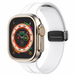 Silikonrem til Apple Watch 42/44/45/49mm med magnetlås - Hvit