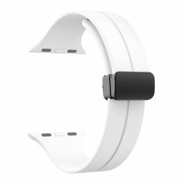  Silikonrem til Apple Watch 42/44/45/49mm med magnetlås - Hvit