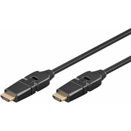 Goobay HDMI 2.0-kabel med 360° fleksible kontakter - 4K/60Hz - 1,5m