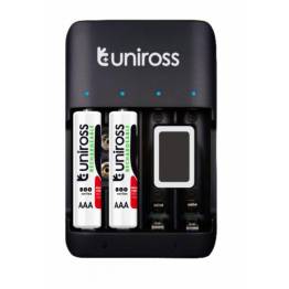 Uniross lader for AA/AAA/9V batterier inkludert 4 stk AA2100