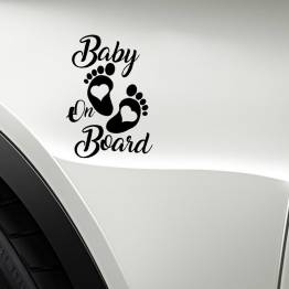  Baby on Board-klistremerke til bakvinduet på bilen - Svart