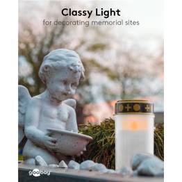  Utendørs LED kirkegårdslys med stearinlyslignende effekt - Hvit