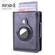 RFID-beskyttet lommebok m kortholder og AirTag-holder i kunstskinn - Svart