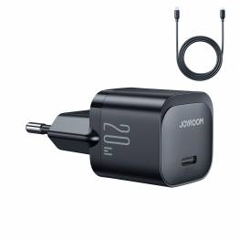 Joyroom nano 20W USB-C PD QC-lader med Lightning-kabel - Svart
