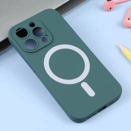  iPhone 15 Pro MagSafe silikondeksel - Mørk grønn