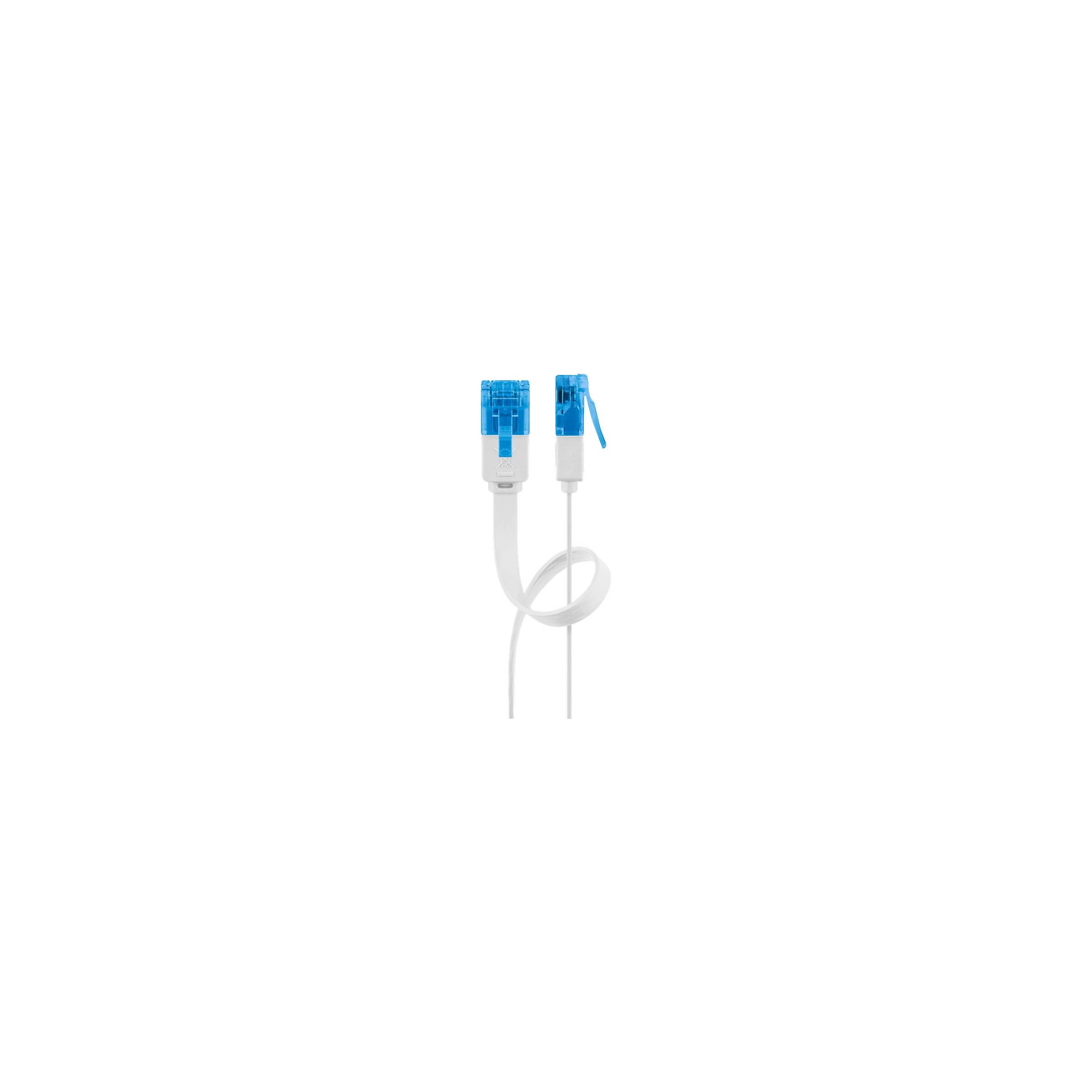 Nettverkskabel 2/3/5/10/15/20m CAT6A – 10Gbps – Flatt – Hvit