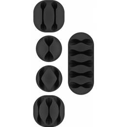  Goobay selvklebende kabelholdere i stabil gummi - 5 forskjellige - Sort