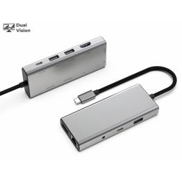 9-i-1 USB-C DualVision for ekstra skjerm på M1/M2/M3 MacBook