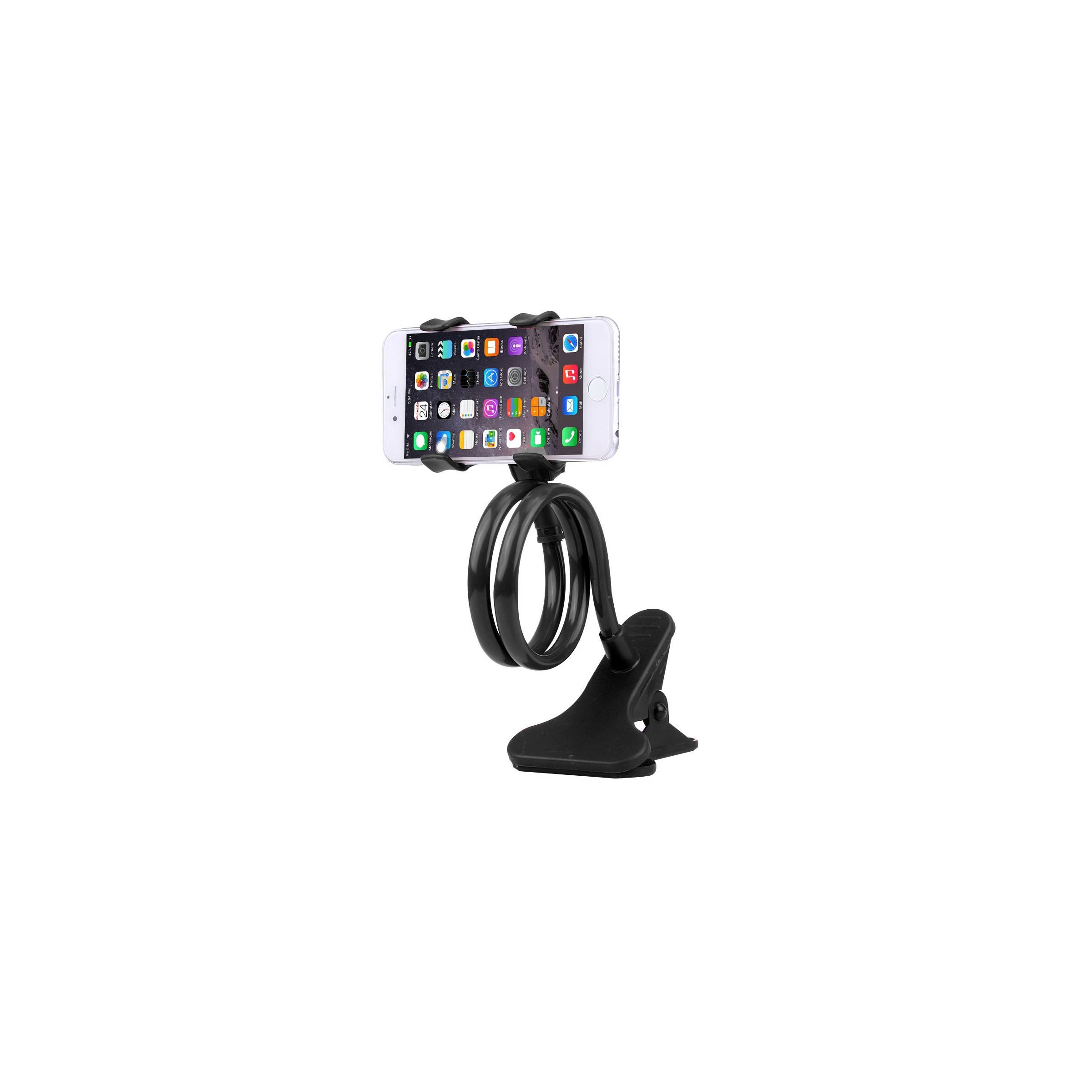 Bilde av Fleksibel Iphone-holder For Bord Og Seng Med Klemmehåndtak - 50cm - Svart