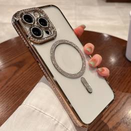  iPhone 13 Pro MagSafe deksel med rhinestones - Gull