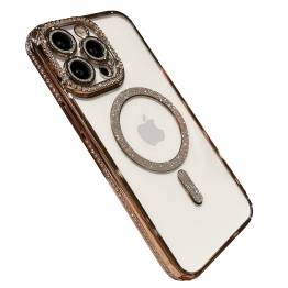 iPhone 13 Pro MagSafe deksel med rhinestones - Gull