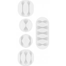  Goobay selvklebende kabelholdere i stabil gummi - 5 forskjellige - Hvit