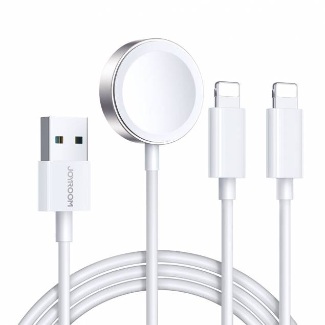 Joyroom 3-i-1 USB-kabel med 2x Lightning-kontakt og Apple Watch-lader