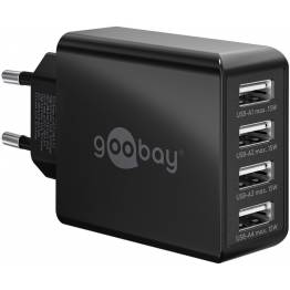 GooBay 4 porter USB-lader 30W - Hvit