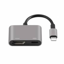 Lightning til HDMI-adapter med Lightning-port for strøm - Grå