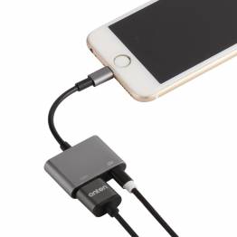  Lightning til HDMI-adapter med Lightning-port for strøm - Grå