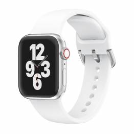 Silikonrem med metallspenne til Apple Watch 42/44/45/49mm - Hvit