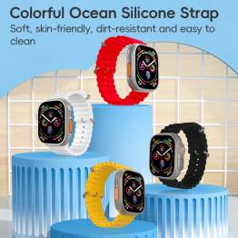  Hav silikonrem til Apple Watch 42/44/45/49mm - Hvit