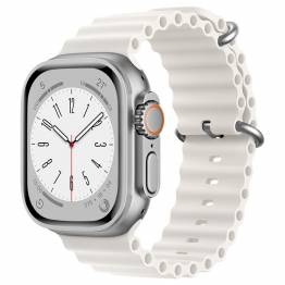 Hav silikonrem til Apple Watch 42/44/45/49mm - Hvit
