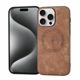iPhone 15 Pro MagSafe deksel i brun kunstlær