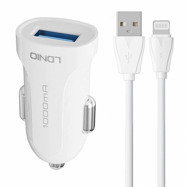 LDNIO billader med 1m Lightning-kabel - 12W