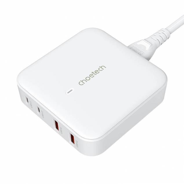 Choetech 4-port 100W PD GaN lader - 2xUSB-C og 2xUSB-A