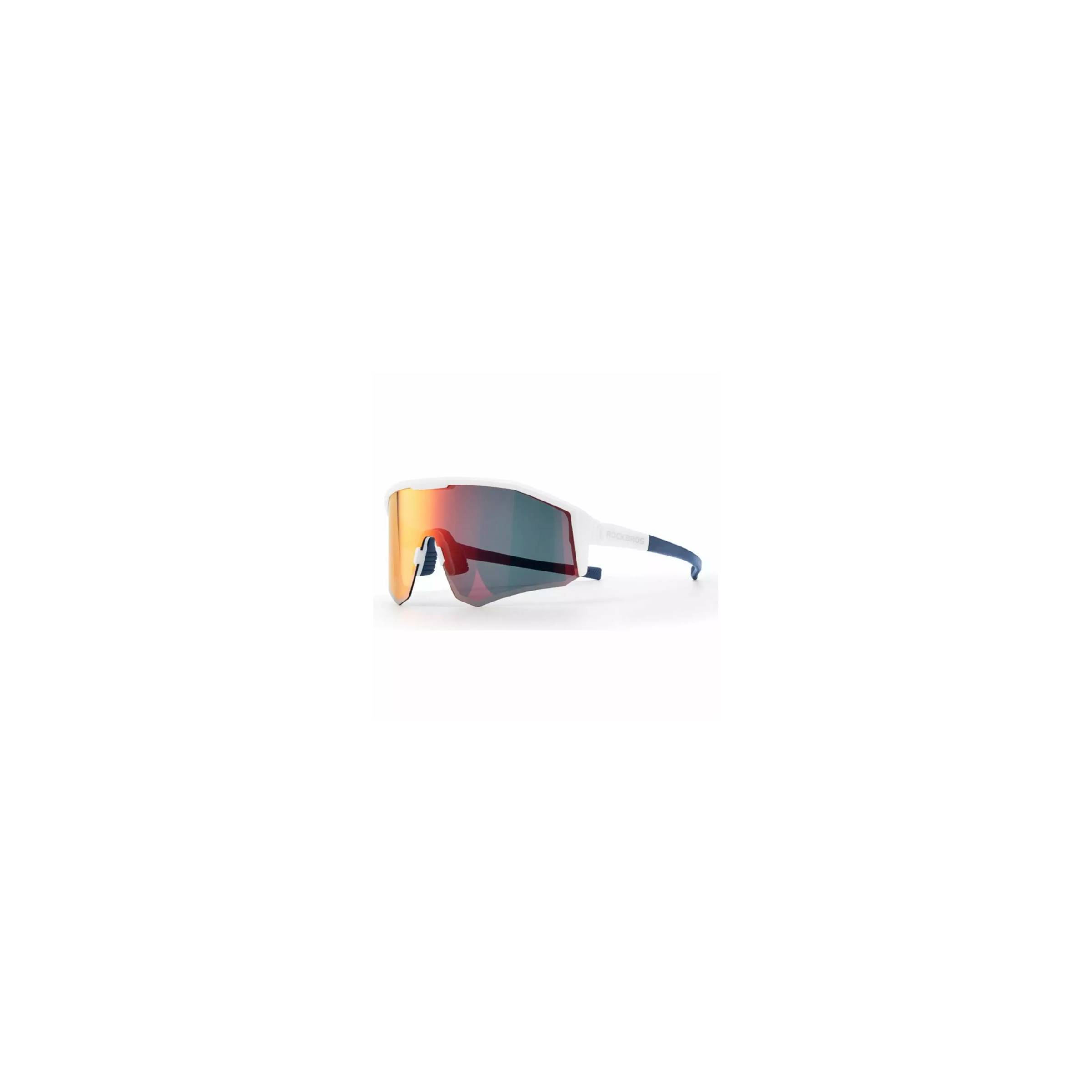 Bilde av Rockbros Polariserte Sykkelbriller Med Etui Og Ramme For Styrke Linser - Hvit/oransje