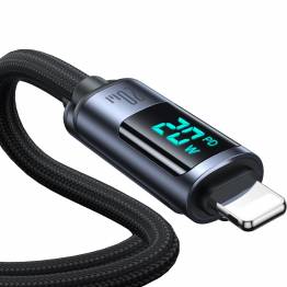  Joyroom vevd USB-C til Lightning-kabel med display - 1,2m - Svart