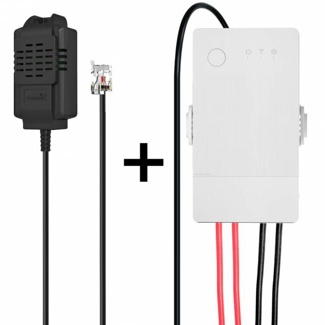 Sonoff TH16 Origin R3 + Temperatur- og fuktighetssensor