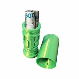  Puslespillboks sylinder labyrint for lek og geocaching - 3D-printet - Grønn