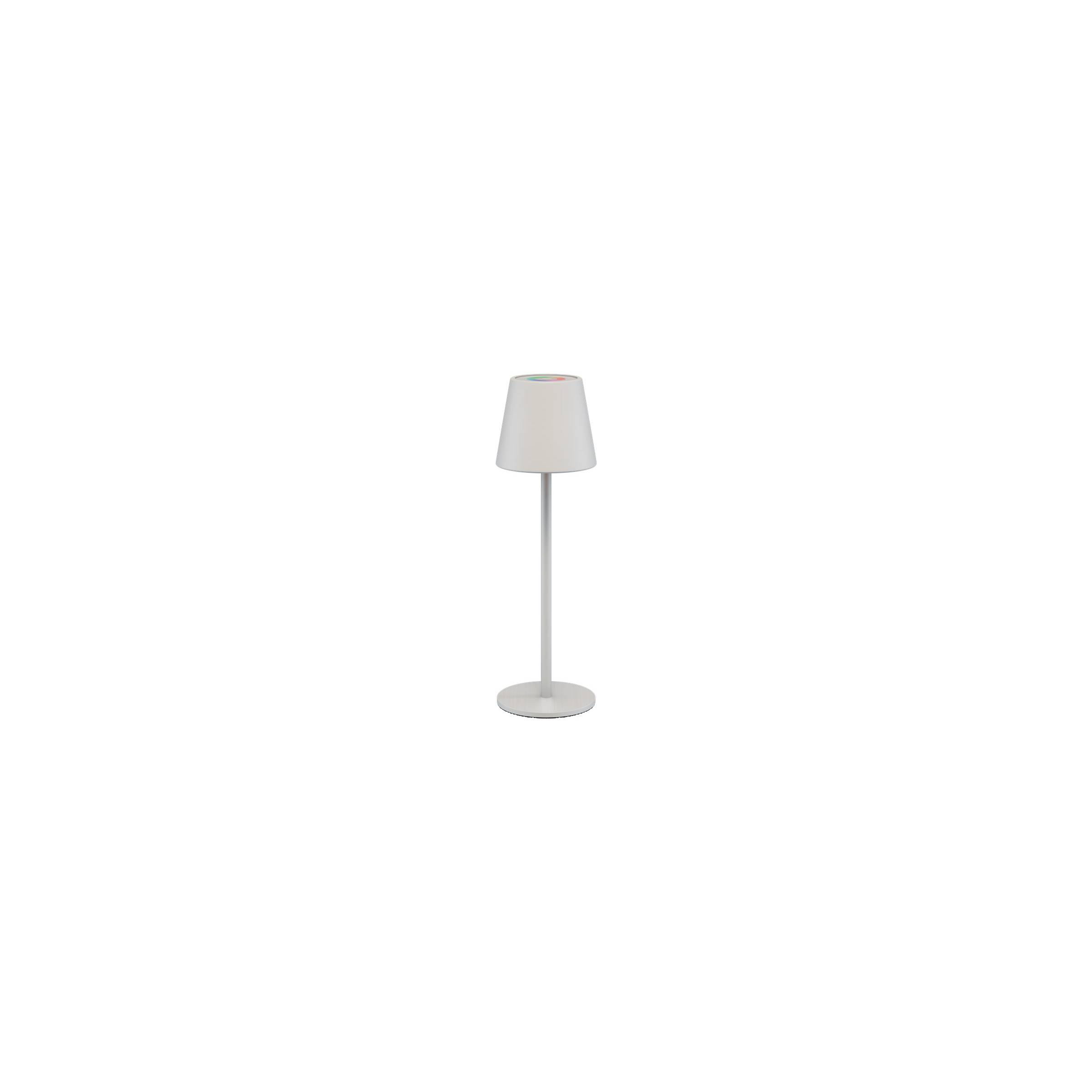 Oppladbar og vanntett RGBW LED-bordlampe med farget lys og touchkontroll – Hvit