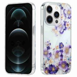 iPhone 12 / 12 Pro deksel med lilla blomster